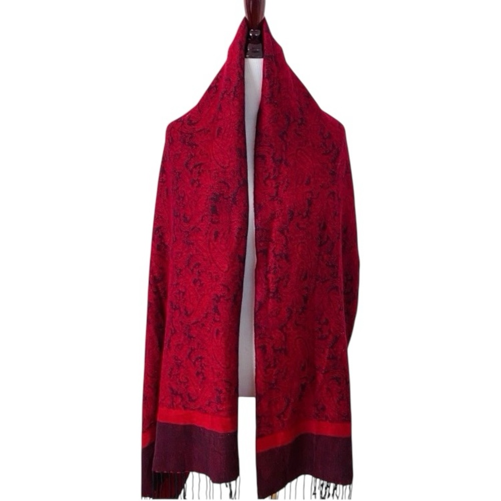 Red Paisley Scarf Wrap Pashmina shawl